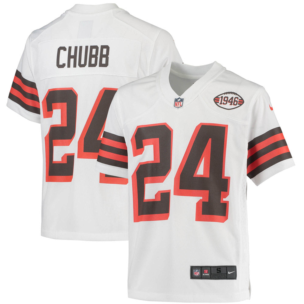 Youth Cleveland Browns Nick Chubb 1946 Collection Alternate Game Jersey White