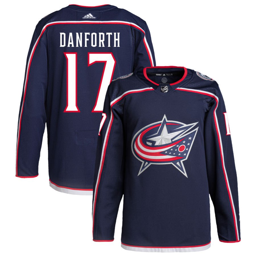Columbus Blue Jackets #17 Justin Danforth Navy Home Authentic Pro Jersey